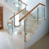 Stainless Steel with Wood Balustrade and Glass Railing